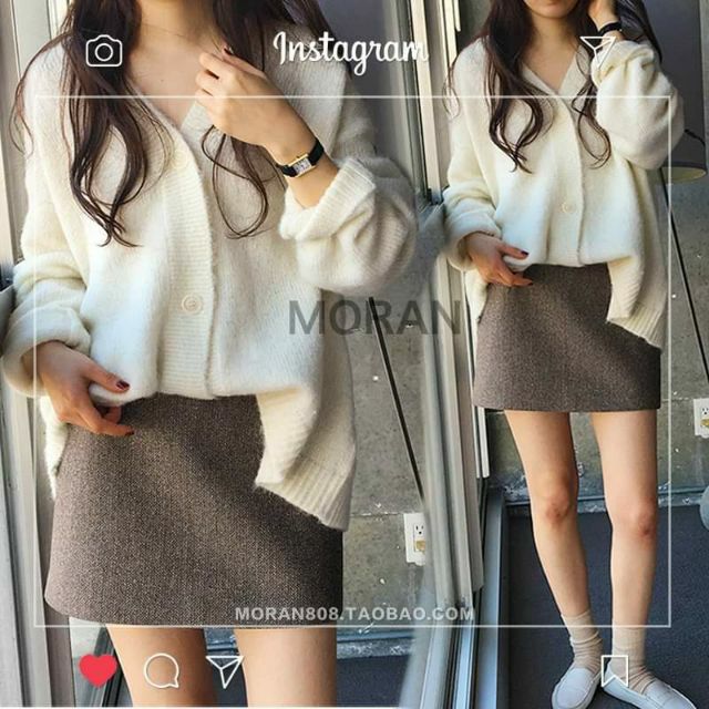 Hàng Sẵn_ Áo khoác len nữ dáng rộng áo len mỏng khoác ngoài ulzzang | BigBuy360 - bigbuy360.vn