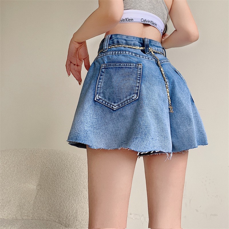 Quần short jean lưng cao ống rộng phong cách Hàn Quốc thời trang năng động | BigBuy360 - bigbuy360.vn