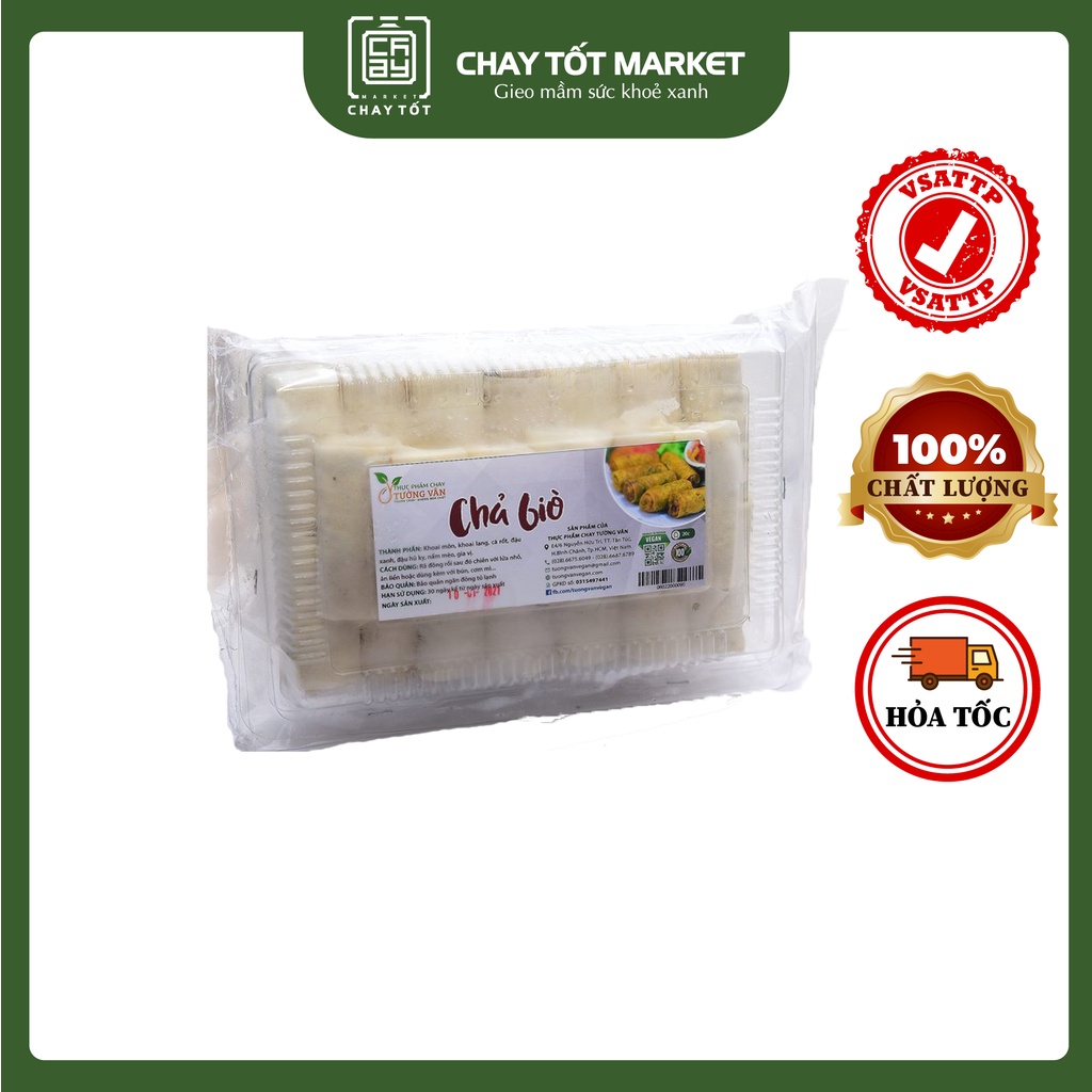 Chả giò chay Hương Đất Việt 400g chế biến sẵn từ thực phẩm Tường Vân, đạt chuẩn xuất khẩu Châu Âu (HACCP)