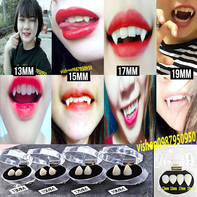 Răng khểnh răng nanh giả hoá trang cao cấp 11nn,13mm,15mm,17mm,19mm keo dán răng nanh răng khểnh giả