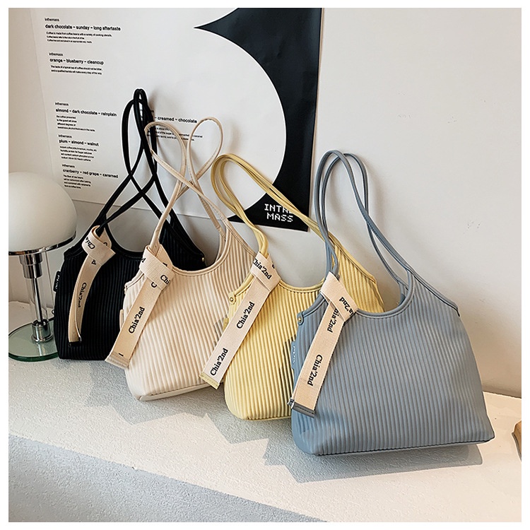 Túi Tote Đeo Vai / Kẹp Nách Xếp Ly Cầm Tay Cỡ Lớn Thời Trang Mùa Hè Hàng Mới 2022 Cho Bạn Gái