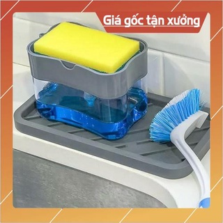 [HOT+FREE SHIP] Hộp đựng xà phòng kèm miếng rửa chén 2 in 1 tiện lợi