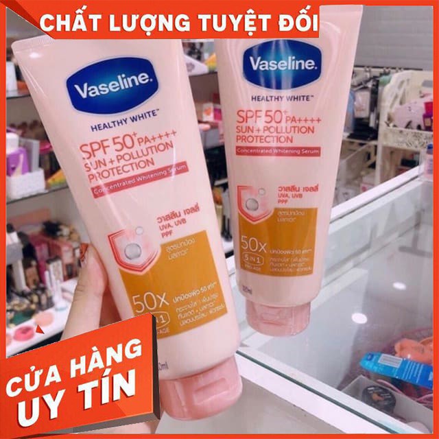 (NHẬP MÃ XINHT06 GIẢM 30K) Sữa Dưỡng Thể Trắng Da VASELINE 50X SPF 50+ CHÍNH HÃNG THÁI LAN 320ml