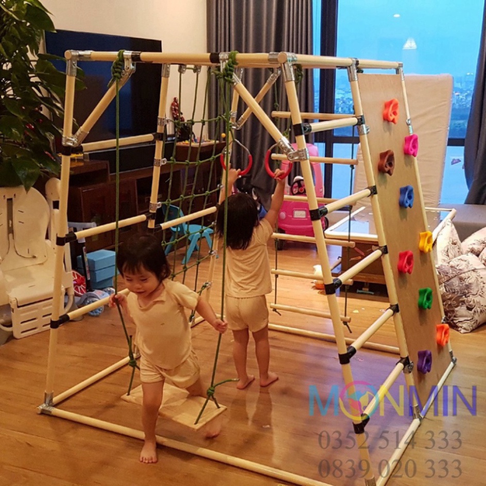 Phụ kiện 2 vòng đu tay có dây - Xà đu đa năng stech - Chưa bao gồm khung vận động cho bé