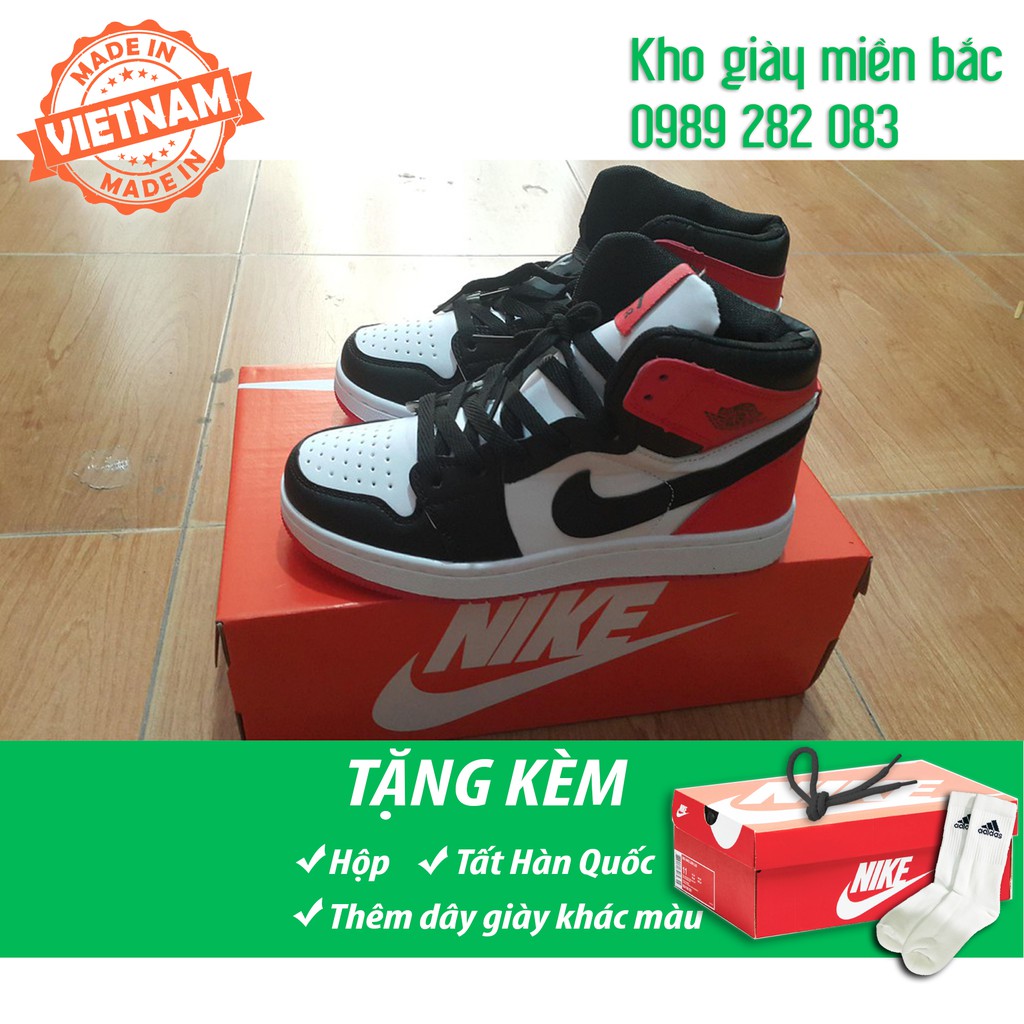 Giày Jordan 1 đỏ trắng (ảnh thật + free ship + fullbox)