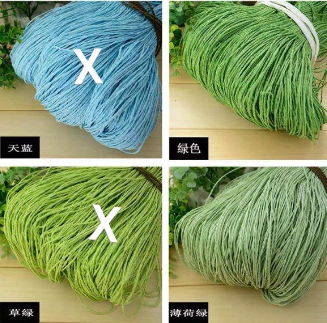 Sợi cói giấy móc mũ nón, túi xách, trag trí