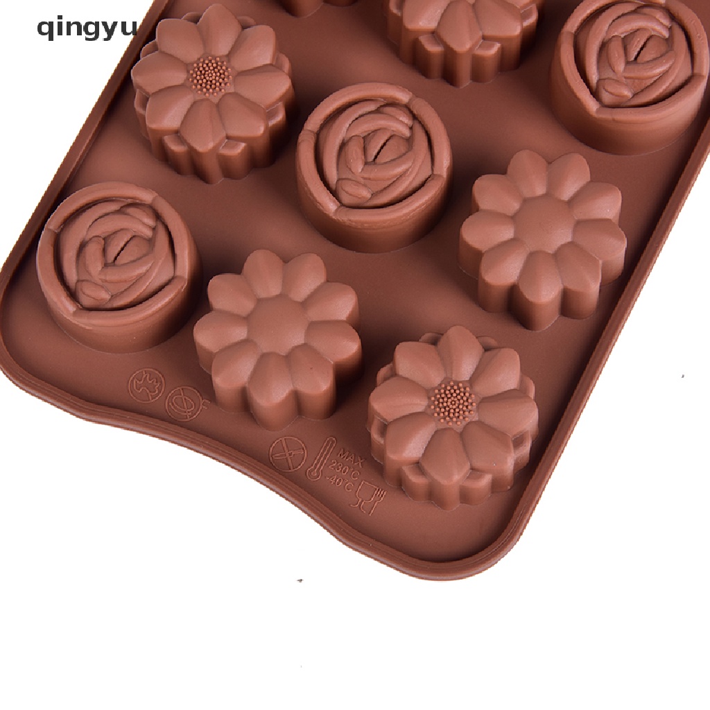 1 Khuôn Silicone Hình Hoa Hồng Làm Bánh / Xà Phòng