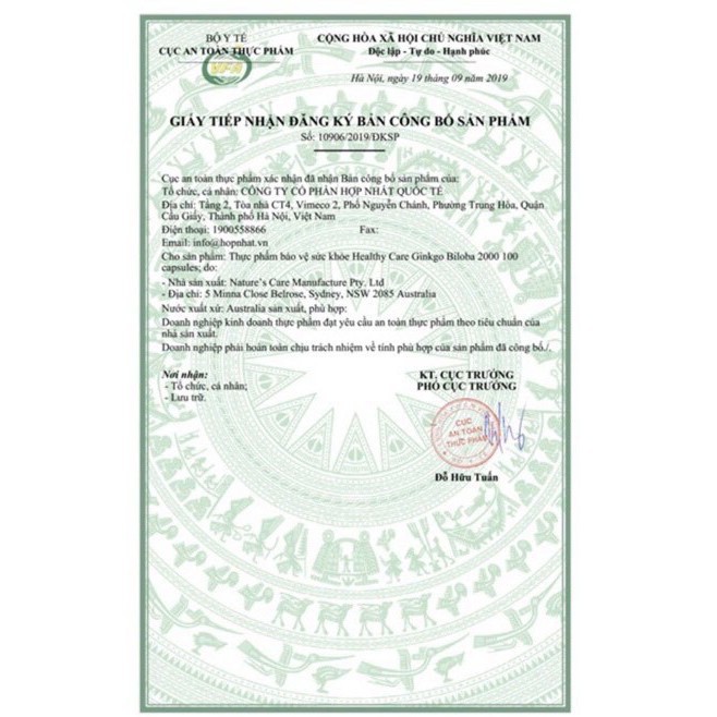 VIÊN UỐNG BỔ NÃO HEALTHY CARE GINKGO BILOBA ÚC 100 VIÊN | Thế Giới Skin Care