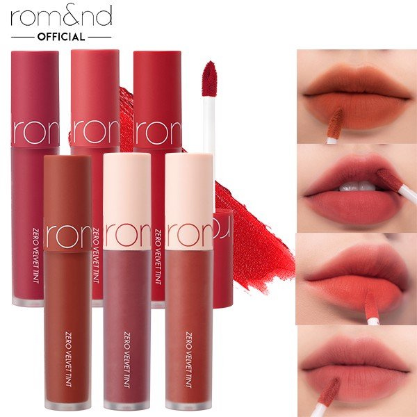 ✔️FREESHIP✔️ Son Kem Lì Romand Zero Velvet Tint 5 màu Giữ màu siêu lâu, siêu đẹp cực kì thích hợp khi đi ra ngoài