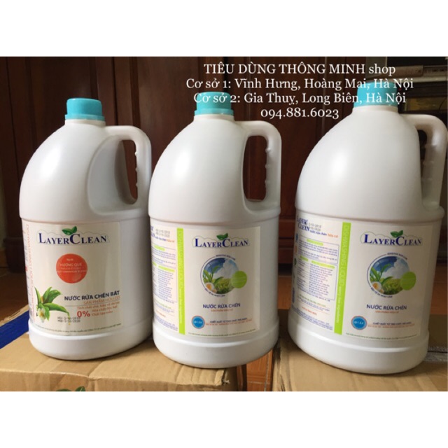 Nước rửa chén bát hữu cơ Layer Clean (can 5L)