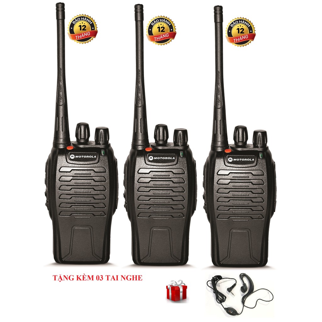 Bộ 3 Bộ đàm chất lượng cao Motorola GP668(BN2)+Tặng 03 tai nghe đen theo máy