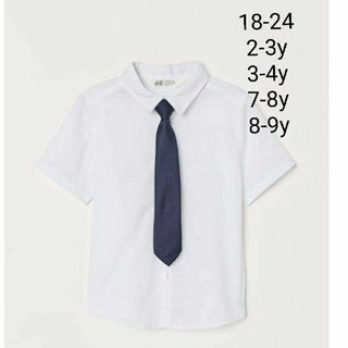 Áo sơ mi trắng kèm cavat H&M chuẩn  US cho bé trai