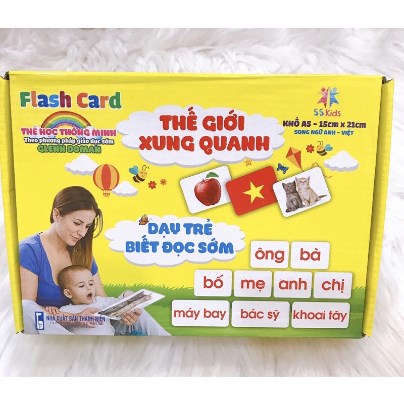 Bộ Thẻ Học Từ Vựng Kèm Hình Ảnh Size To Cho Bé- Dạy Trẻ Biết Đọc Sớm - Dạy Bé Nhận Biết Về Thế Giới Xung Quanh GIVOSA