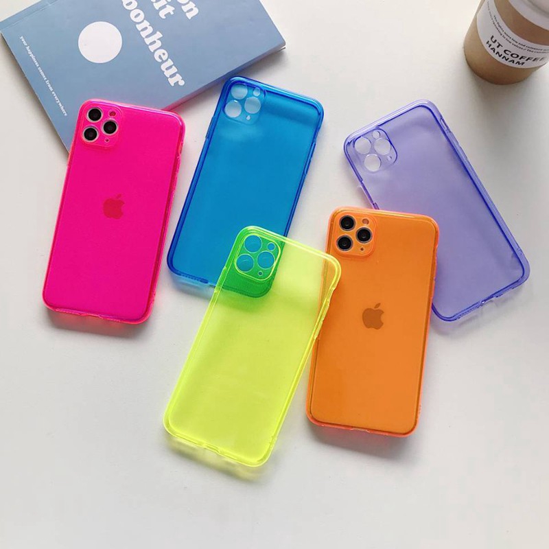 Ốp Điện Thoại TPU Mềm Màu Trơn Dạ Quang Cho Apple iPhone SE 2020 11 Pro Max 7 8 Plus X XR Xs Max