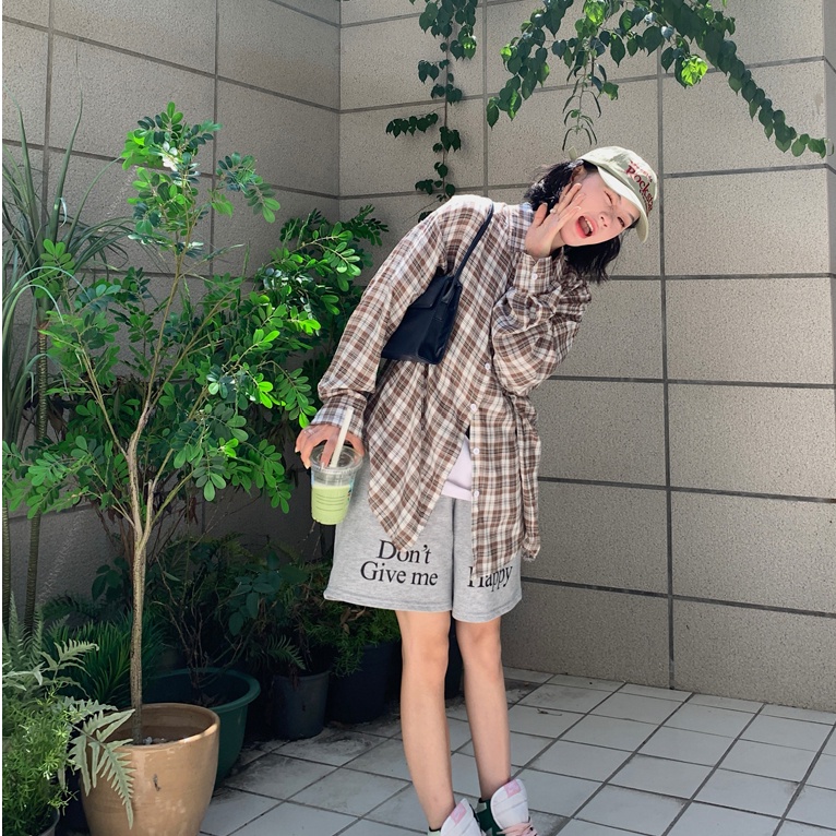 SUXI Áo Sơ Mi Tay Dài Dáng Rộng Họa Tiết Kẻ Sọc Phong Cách Hàn Quốc Thời Trang Mùa Hè Cho Nữ