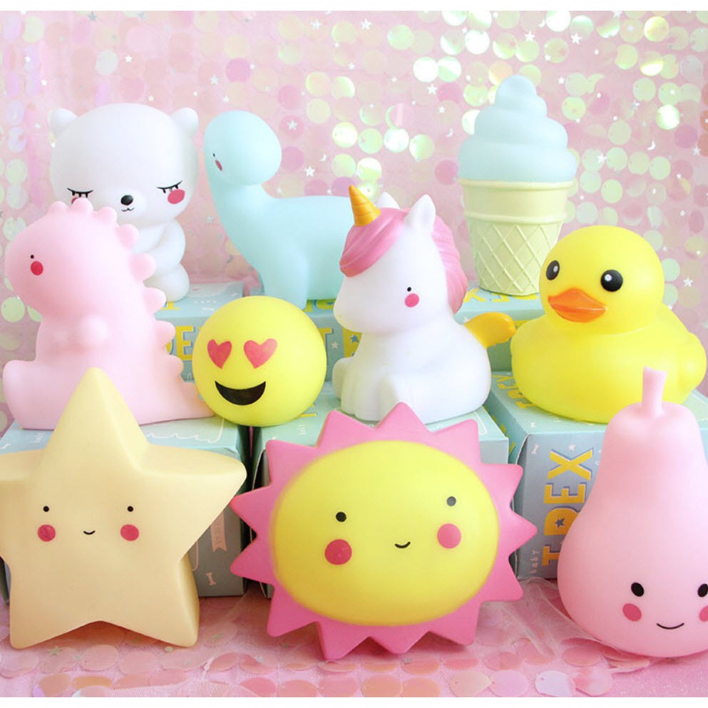 Đèn ngủ silicon hình thú cho bé, đèn ngủ led silicon để bàn siêu cute
