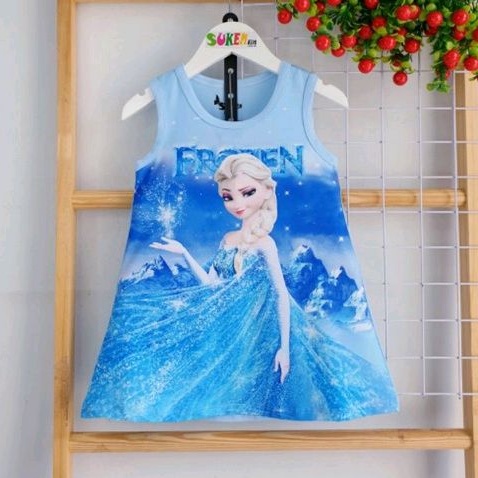 Váy Đầm Bé Gái công chúa Elsa chữ A vải đẹp mềm mát size nhí đại 1-14