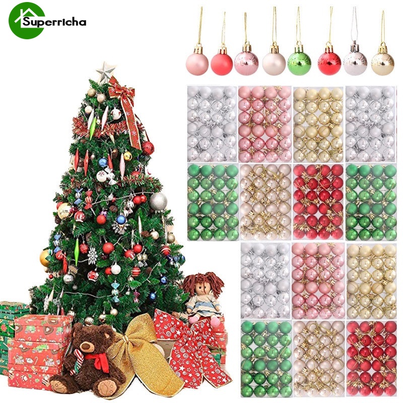 [Christmas Products ] 24Pcs/pack 3cm Christmas Ball Baubles Ornaments For Xmas Tree