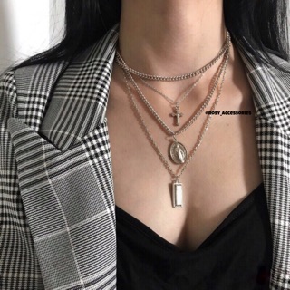 Rosy - set 4 dây chuyền vintage chung khoá