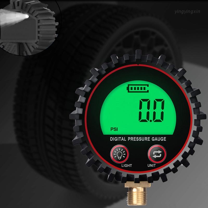 Đồng Hồ Đo Áp Suất Khí Gas Màu Xanh Lá 1% 255psi Chạy Bằng Pin Nhiều Đơn Vị Psi/Kpa/Bar/kgf Cm2