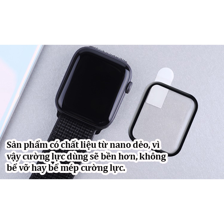 Kính cường lực apple watch full màn cong 3d dành cho series SE/7/6/5/4/3/2/1 size 38/40/42/44mm - Orio AW02