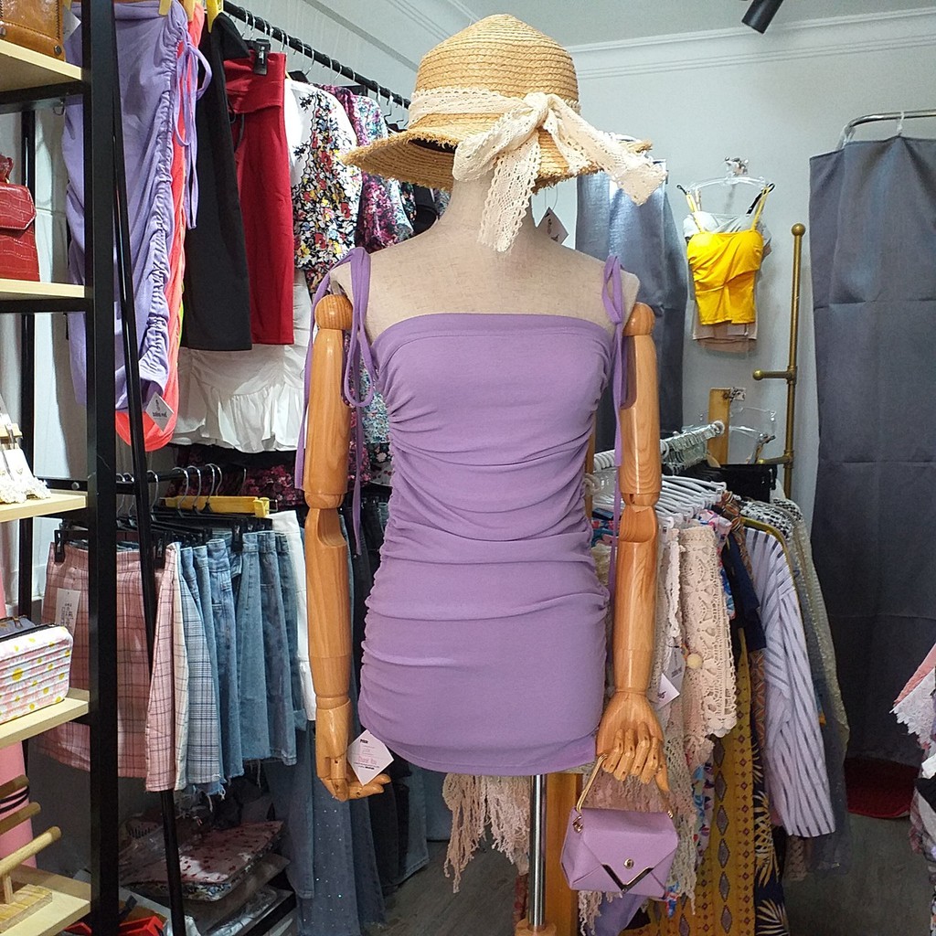 [Hàng Nhập]  Vải loại 1] Váy Ôm Body Tím Mùa Hè “Style Hàn Quốc” QC77