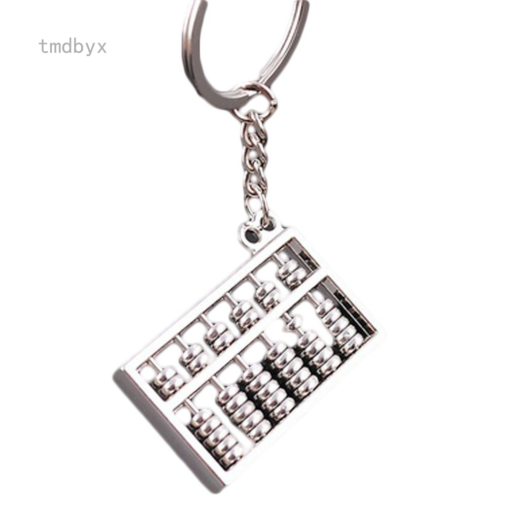 Tmdbyx Móc khóa kim loại hình bàn tính tay độc đáo