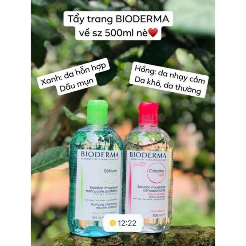 Nước Tẩy Trang Bioderma Créaline H2O 500ml Bản Mới Nhất.