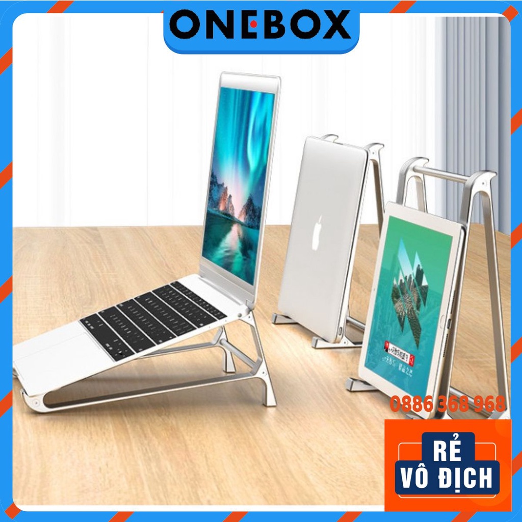 Giá Đỡ Laptop Macbook Nhôm Để Bàn Có Thể Đựng Đứng Máy Tính 2 Trong 1 Đa Năng Thông Minh ONEBOX P5