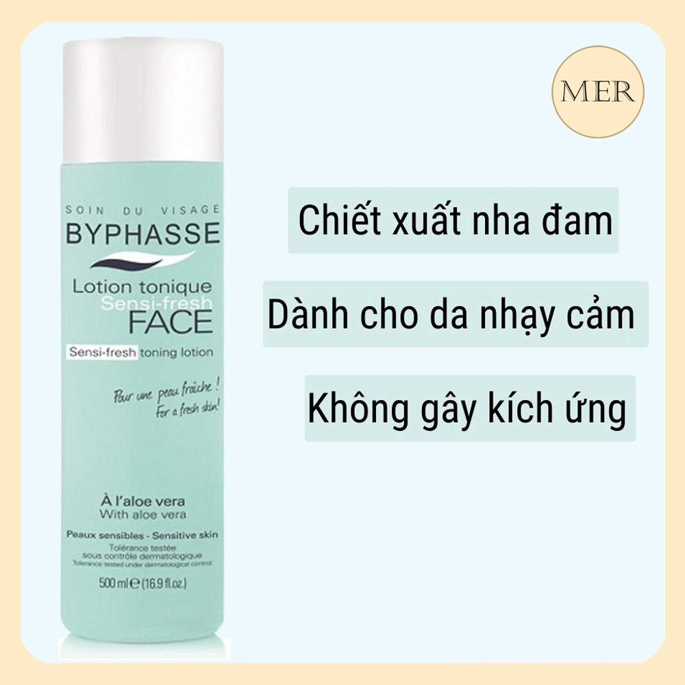 Nước Hoa Hồng Soin Du Visage Byphasse 500ml - Chai màu xanh