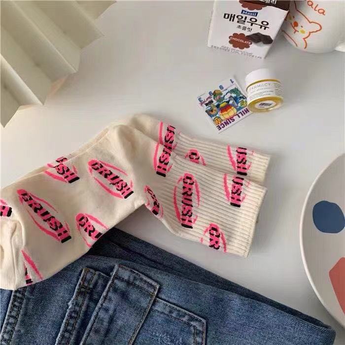 Vớ Thể Thao In Chữ Phong Cách Hàn Quốc Cho Cặp Đôi