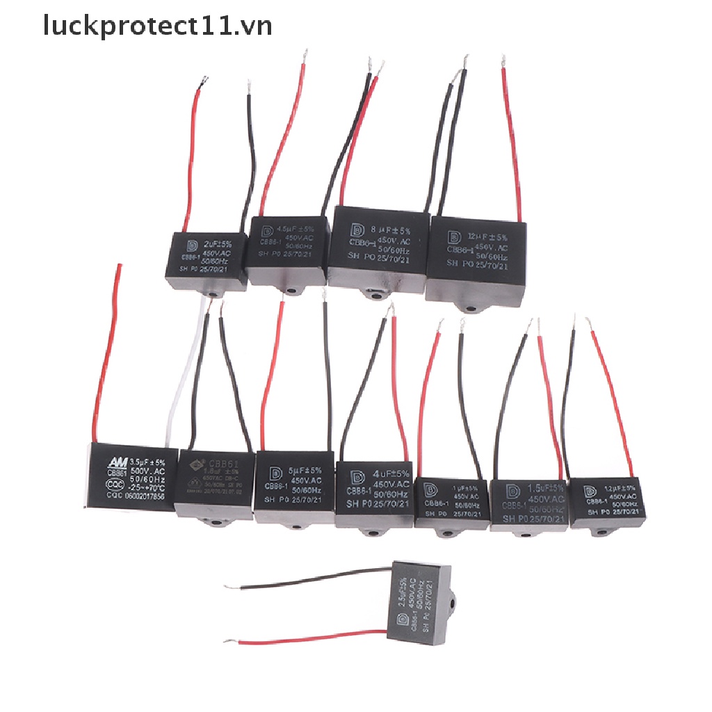 3c &amp; NEW * CBB61 450V 1uF ~ 12uF Tụ Điện Cho Quạt Trần