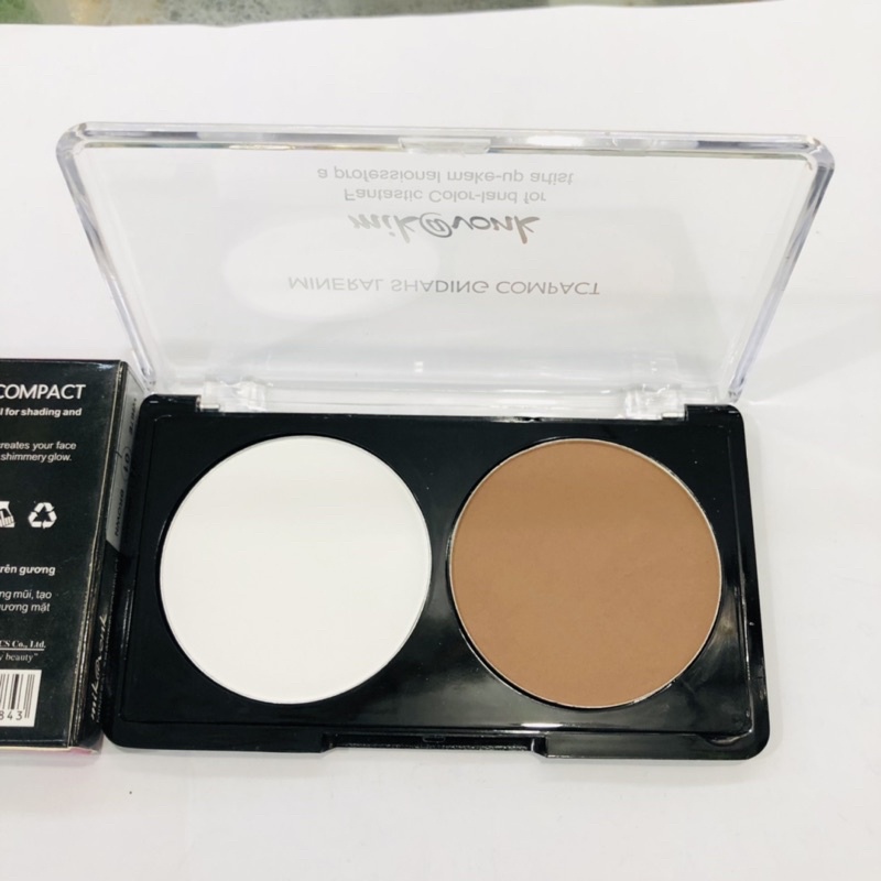 Phấn Tạo Khối Mira Mikvonk Mineral Shading Compact #01 White Brown