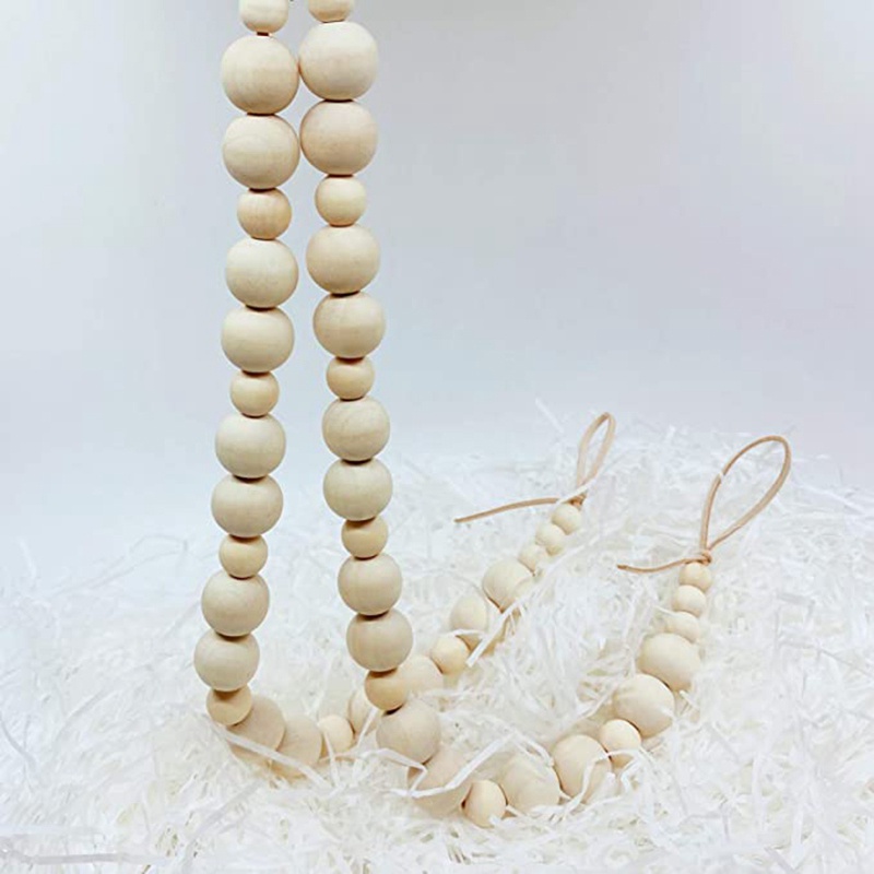 Bộ 2 Dây Cột Rèm cửa sổ Bằng Gỗ Tự Nhiên Phong Cách Boho Trang Trí Nhà Cửa / Nông Trại