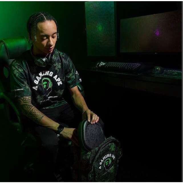 BAPE Mới Áo Thun Tay Ngắn In Hình Razer Cá Tính Cho Nam Nữ