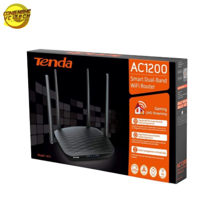 [Mã ELMS05 giảm 5% đơn 300k](Hàng Chính Hãng)Bộ Phát Wifi Chuẩn AC1200 Tenda AC5 | BigBuy360 - bigbuy360.vn