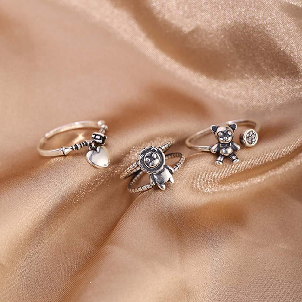 Nhẫn Hở Họa Tiết Trái Tim / Gấu Kiểu Hàn Quốc Xinh Xắn Thời Trang Cho Nữ