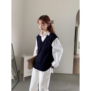 Áo gile len nhiều màu basic ulzzang Hàn Quốc [Yannie]