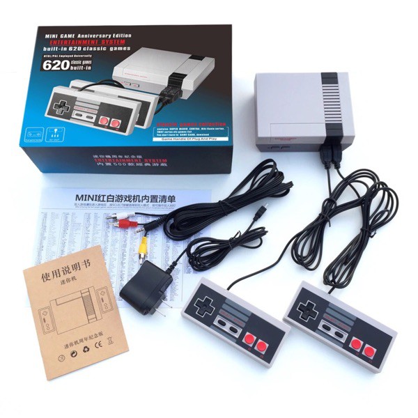 Máy Chơi Game Cổ Điển 4 Nút Mini Nes - Tích Hợp 620 Trò ( Loại 1 tay cầm 4 nút )