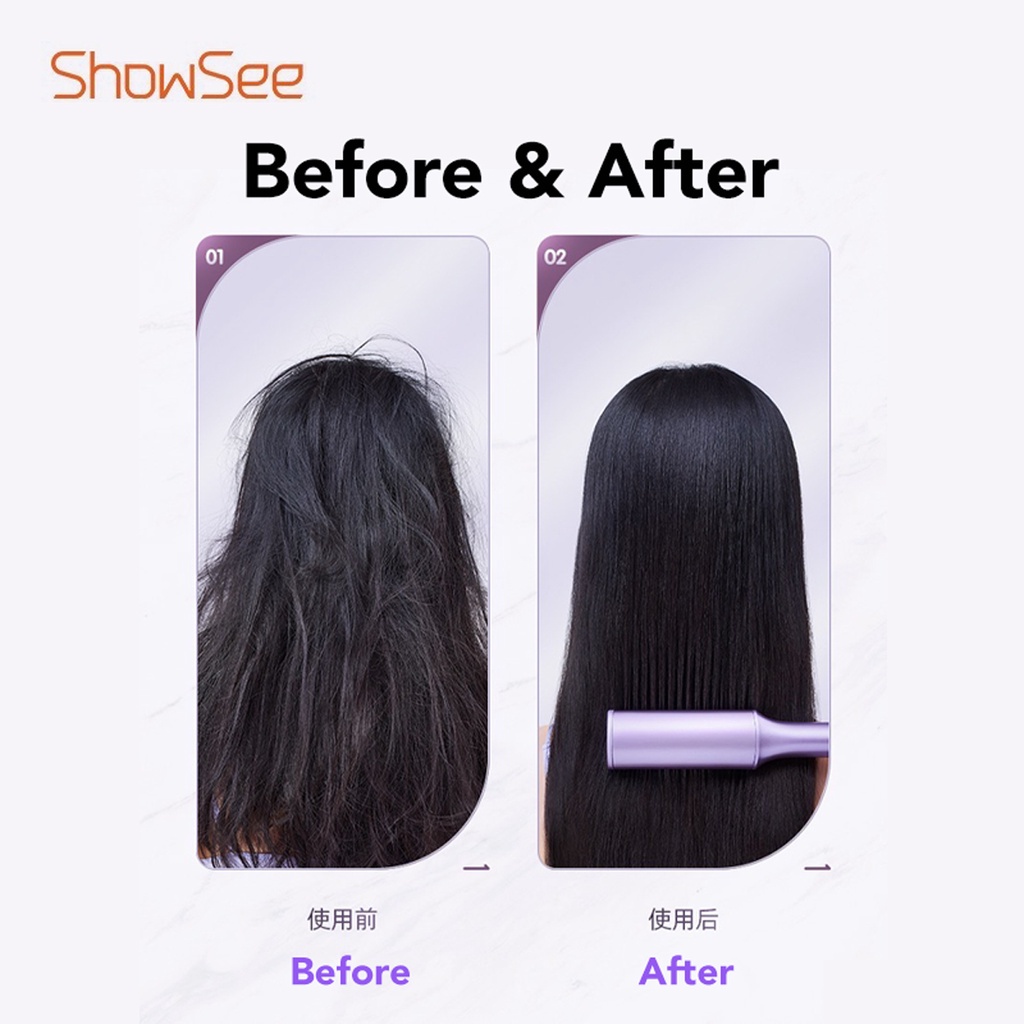 Lược Điện Chải Showsee E1 Tóc Tạo Kiểu An Toàn Chuyên Nghiệp - Kiêm Máy Uốn - Duỗi - Ép Tóc - Tạo Kiểu TiệợiNhanh Chóng