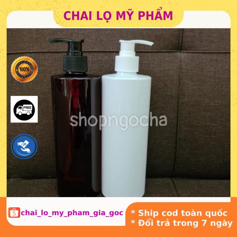 Chai Chiết Mĩ Phẩm ❤ GIÁ TỐT NHẤT ❤ Chai nhựa pet vòi nhấn 500ml cao chiết mỹ phẩm , phụ kiện du lịch