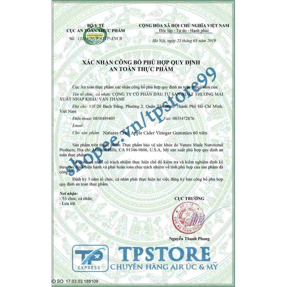 Kẹo dẻo vị giấm táo hỗ trợ giảm cân và tăng cường hệ tiêu hoá Natures Craft Apple Cider Vinegar Gummies 60 viên | BigBuy360 - bigbuy360.vn