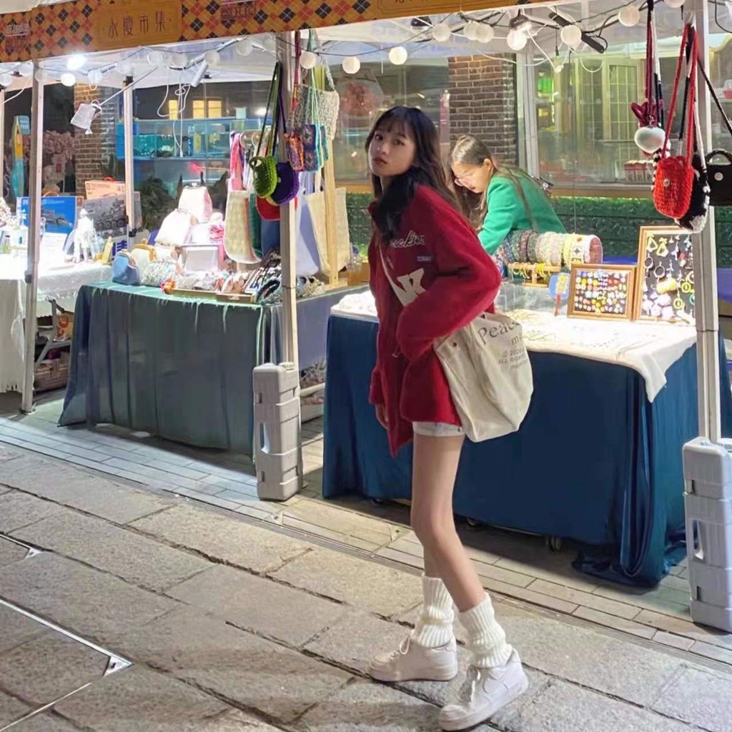 ﹍№♈Túi Tote Vải Canvas Đeo Chéo Vai Với Sức Chứa Lớn Phong Cách Thu Đông Dành Cho Nữ