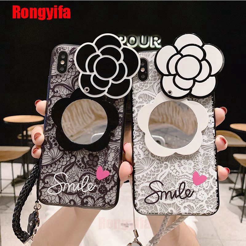 Samsung Galaxy J4 J2 Core J7 J6+ J6 J4+ J4 Plus J7 Prime J4 J6 J2 Pro 2018 J7 J5 J3 J1 2016 Case Flower Mirror Cover