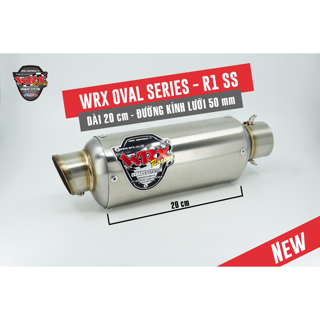 Pô WRX Oval R1  màu inox