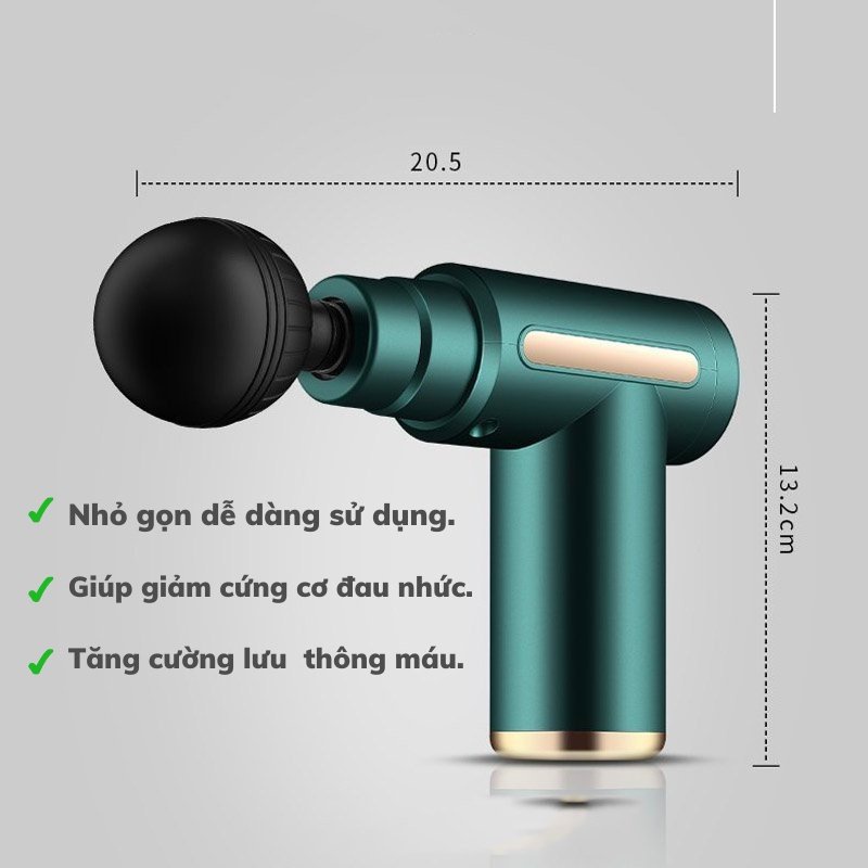 Máy Massage Cầm Tay Mini Cao Cấp, Đấm Lưng Trị Liệu, Mát Xa Cổ Vai Gáy 4 Đầu 6 Chế Độ