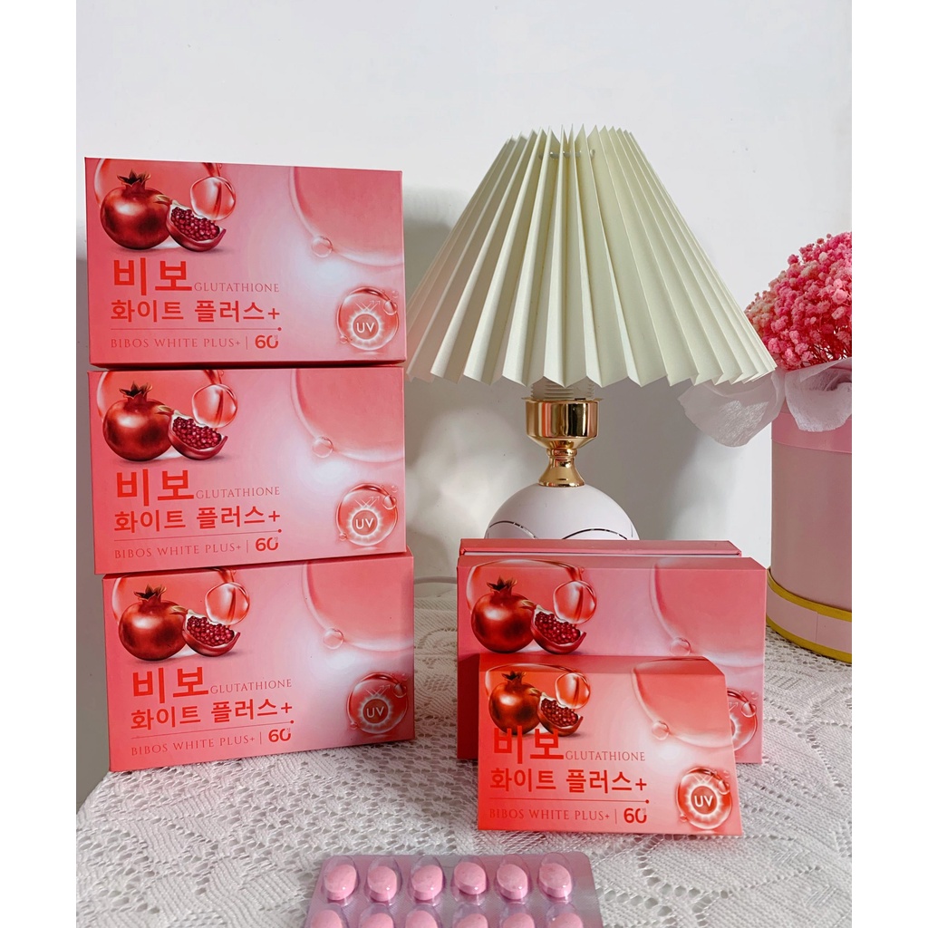 Viên Uống Trắng Da BIBOS White Plus + Chống Nắng Giảm Thâm Nám Tàn Nhang Da Không Đều Màu Hộp 60 Viên