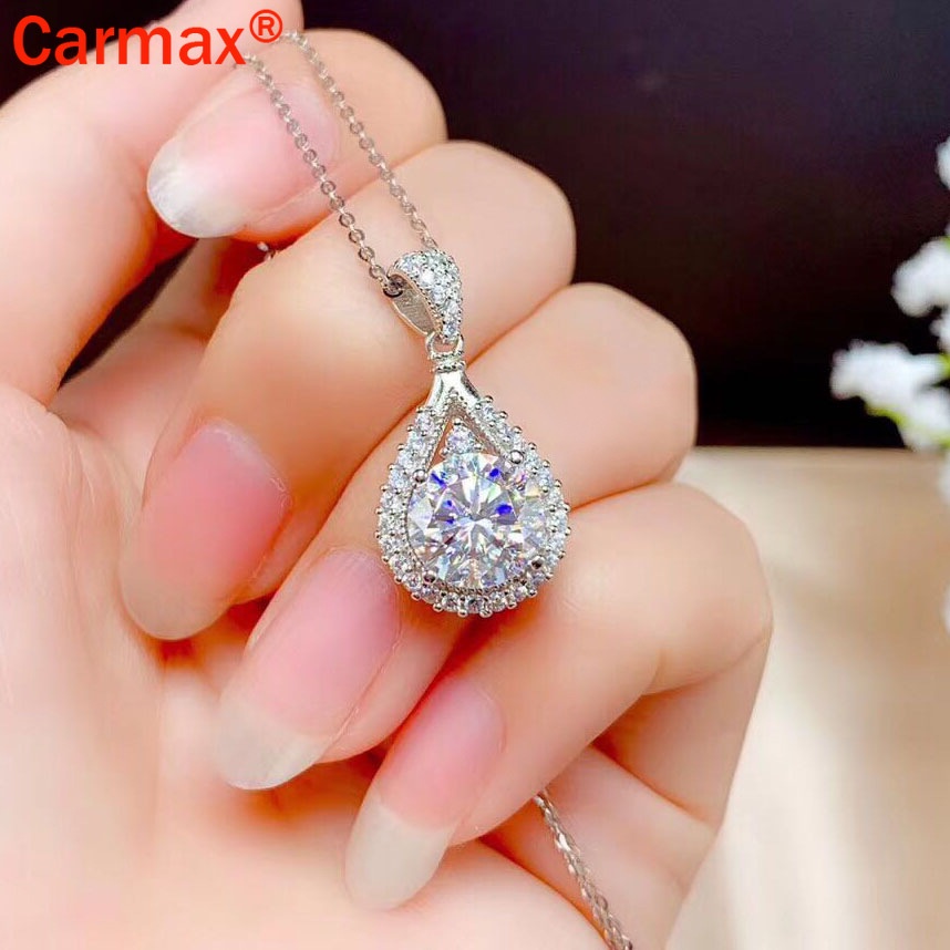 Mặt dây chuyền hình giọt nước họa tiết Moissanite thiết kế độc đáo