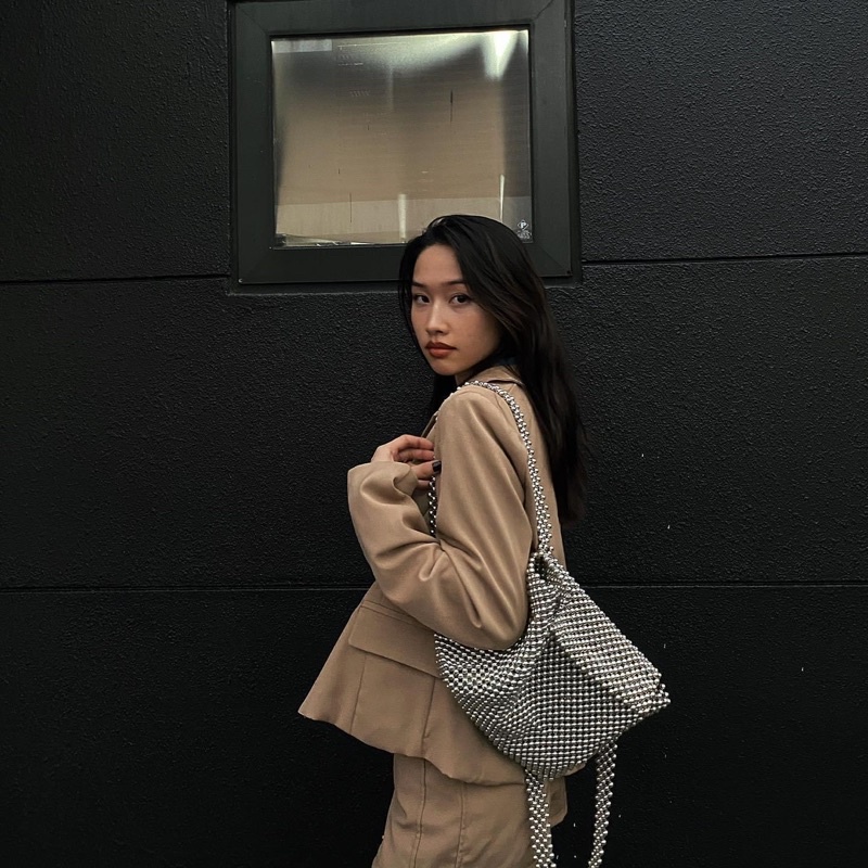 Lily Metalic Backpack | Balo kết hạt metalic phong cách Hàn Quốc siêu hot