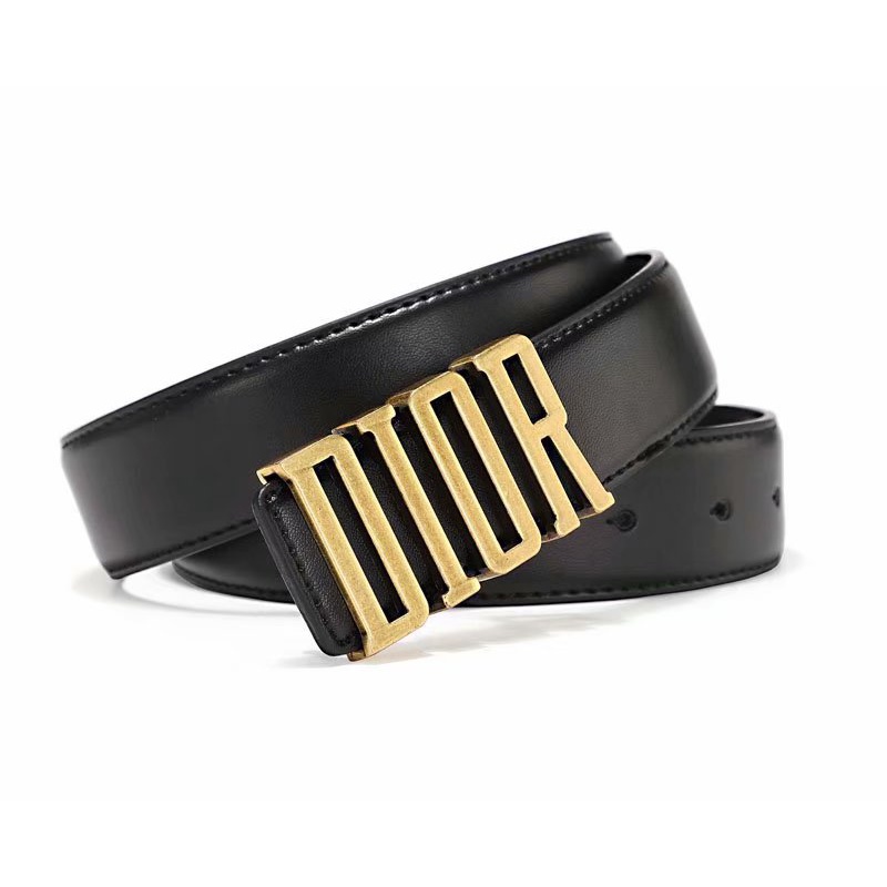 Thắt Lưng Da Dior Màu Đen Khóa Chữ Cổ Điển Thời Trang Cho Nam Và Nữ